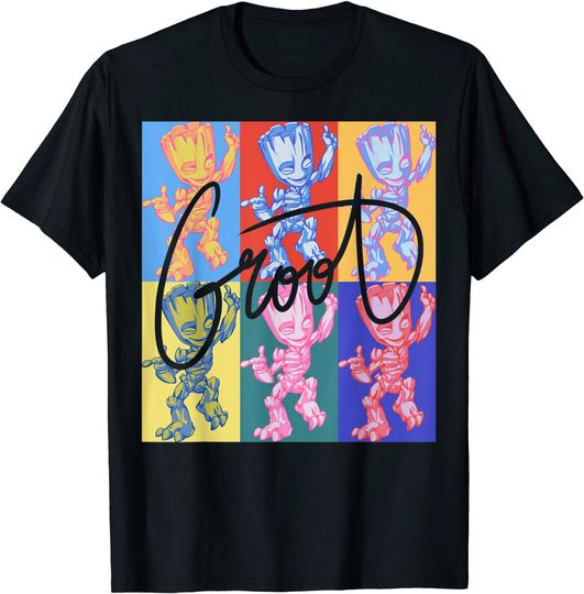Marvel Guardians Of The Galaxy Groot Pop Art Panels T Shirt