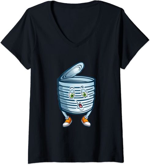 Open and Celebrating Tin Can Day V-Neck T-Shirt
