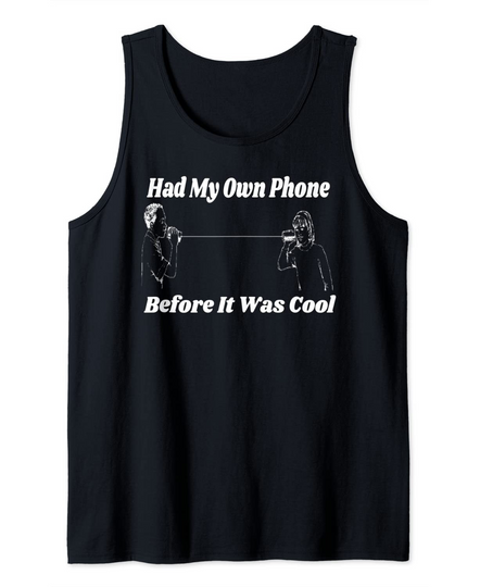 Retro 80s 70s cellphone tin can string phone Tank Top