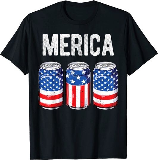 Beer American Flag 4th of July T-Shirt