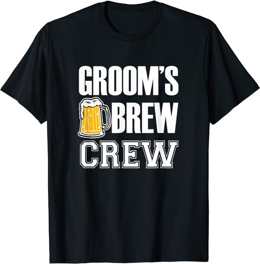 Groom's Brew Crew Funny Groomsmen Bachelor Party Shirt