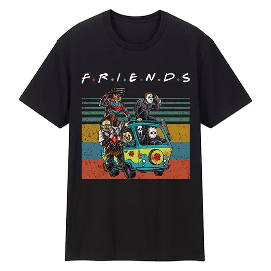 Halloween Friends Horror Movies Characters T-Shirt