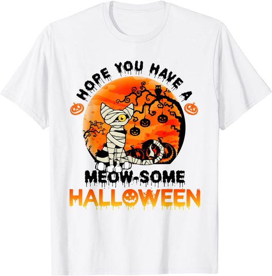 Cute Mummy Cat Hope You Have A Meow-Some Halloween T-Shirt