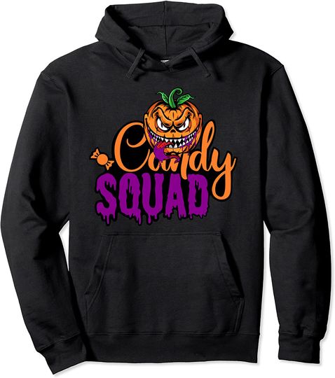 Candy Squad Halloween Costume Clothes Pumpkin Pullover Hoodie