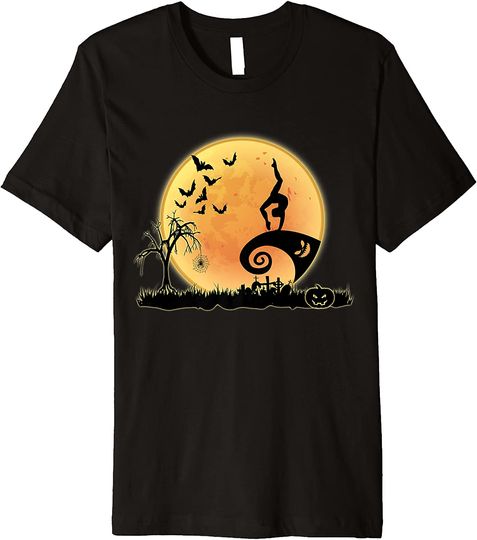 Gymnastics Athlete And Moon Silhouette Funny Halloween Premium T Shirt