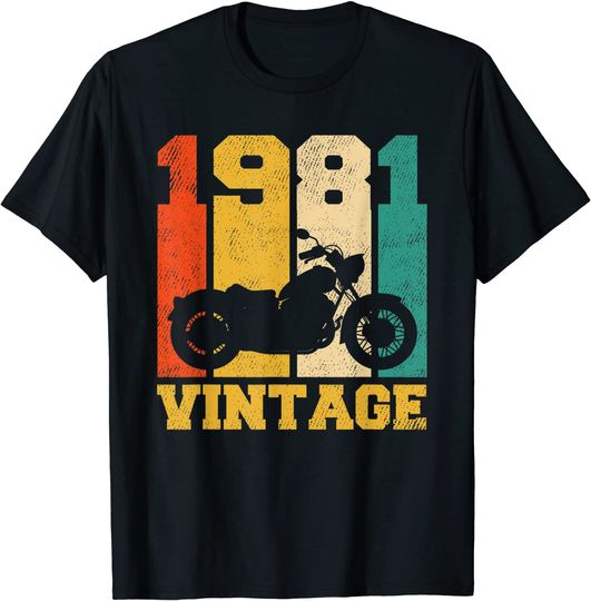 40 Years Old Gifts Vintage 1981 Motorcycle T Shirt