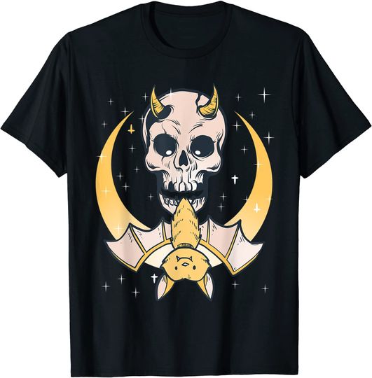 Discover Kawaii Pastel Goth Cute And Creepy Bat and Scull T-Shirt