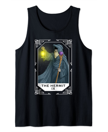 The Hermit Tarot Card Gothic Grim Reaper Goth Halloween Tank Top