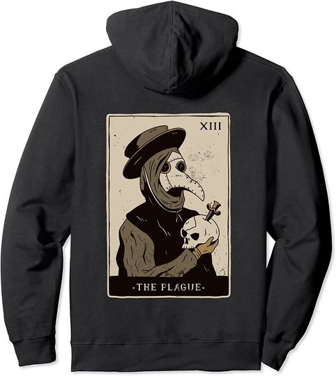 Tarot card with a Plague Doctor Pullover Hoodie