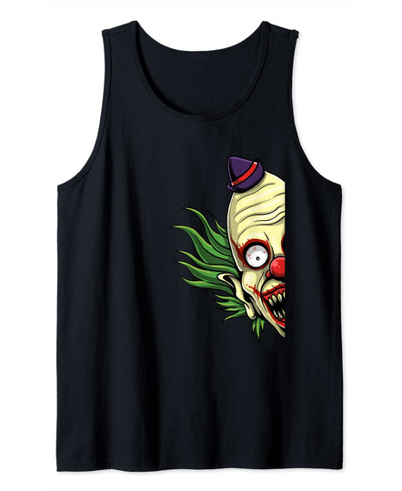 Discover Halloween Scary Clown Peeking Joker Jester Killer Clowns Tank Top