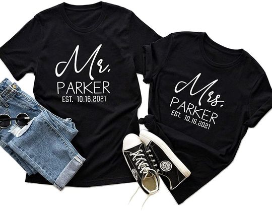 Mr and Mrs Honeymoon Wedding T Shirt