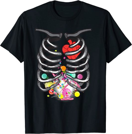 Discover Skeleton Candy Halloween Rib Cage Costume T Shirt