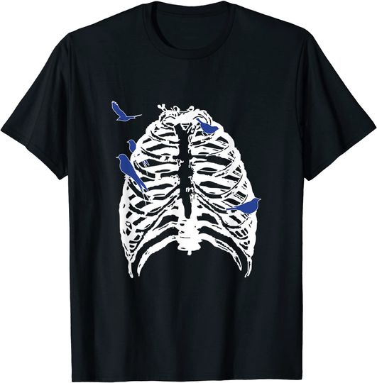 Discover Skeleton Rib Cage With Songbirds! T Shirt