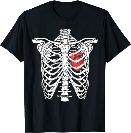 Discover Heart And Ribcage Nurse Skeleton Halloween T Shirt