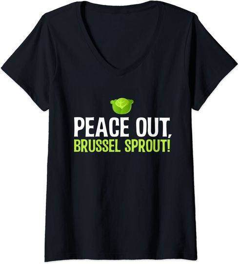 Discover Peace out Brussel Sprout V-Neck T-Shirt