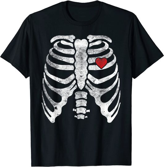 Discover Skeleton Heart Rib Cage T Shirt