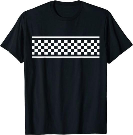 White Checker Pattern Checkerboard Skater Surfer Style T Shirt
