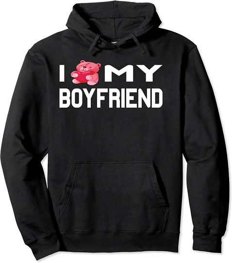 I Love My Boy Friend Pullover Hoodie