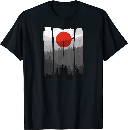 Japanese Sunrise Art Nature Holiday T Shirt