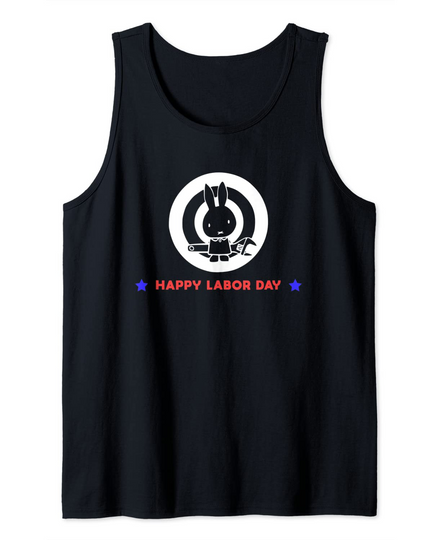 Happy Labor Day Bunny Rabbit Holding Wrench Tank Top