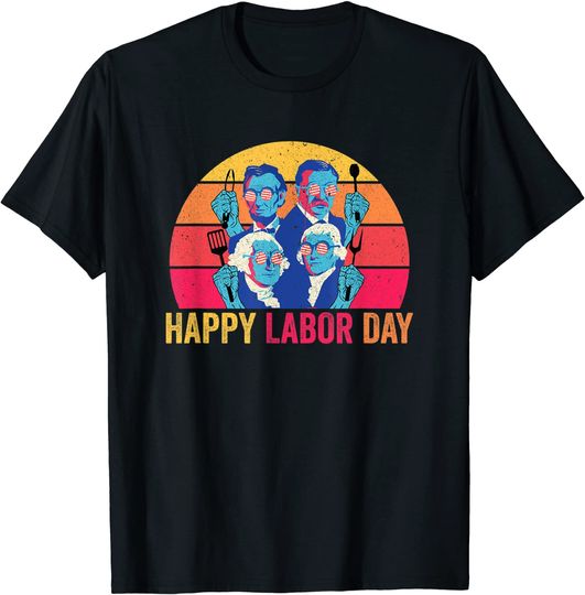 Happy Labor Day U.S.A. Presidents BBQ Grillin' T Shirt