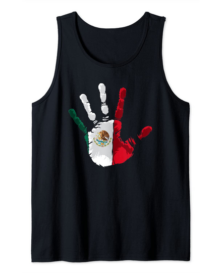 Discover Mexico Flag Hand Print Tank Top