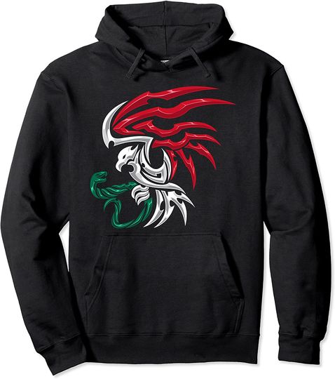 Mexican Coat of Arms Tribal Style Pullover Hoodie
