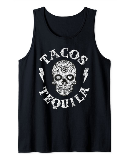 Sugar Skull Tacos Tequila Shirt Mexican Tank Top