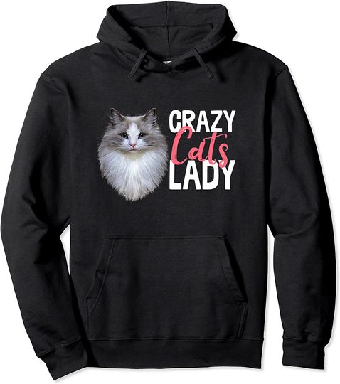 Crazy Cats Lady Feline Lovers Kitten Pullover Hoodie