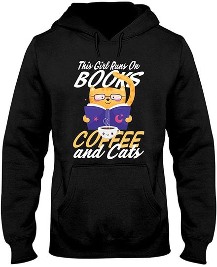 Books coffee cats Hoodie