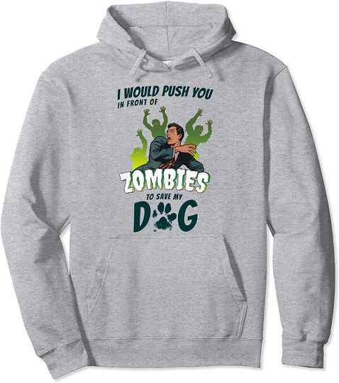 Halloween Zombie Funny Dog Lover Dog Mom Dog Dad Pullover Hoodie