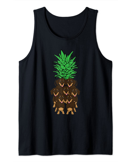 Dachshund Pineapple Lazy Halloween Tank Top