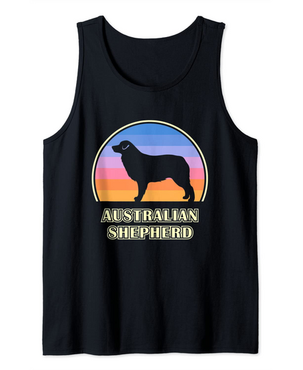 Australian Shepherd Vintage Sunset Dog Tank Top
