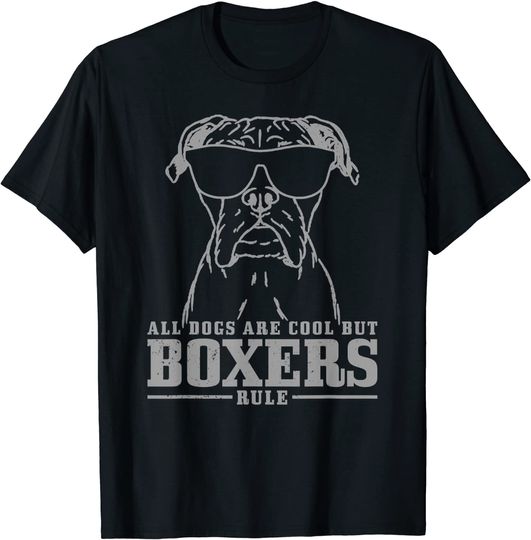 Discover All Dogs Are Cool But Boxers Rule Funny T-Shirt