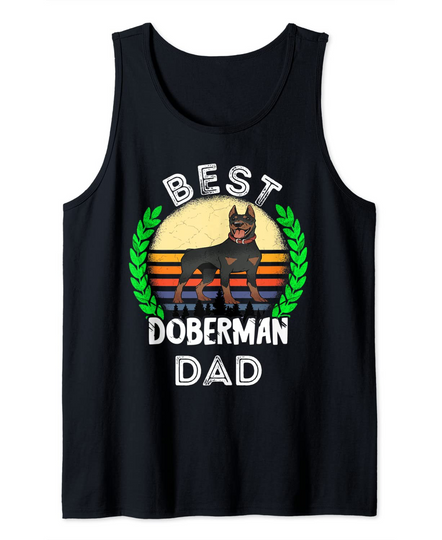 Mens Best Doberman Dad Sunset Tank Top