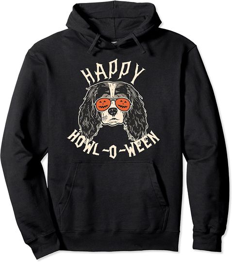 Cavalier King Charles Spaniel Pumpkin Happy Howl-o-ween Pullover Hoodie
