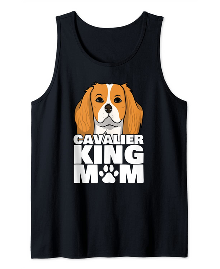 Cavalier King Charles Spaniel Mom Dog Paw Tank Top