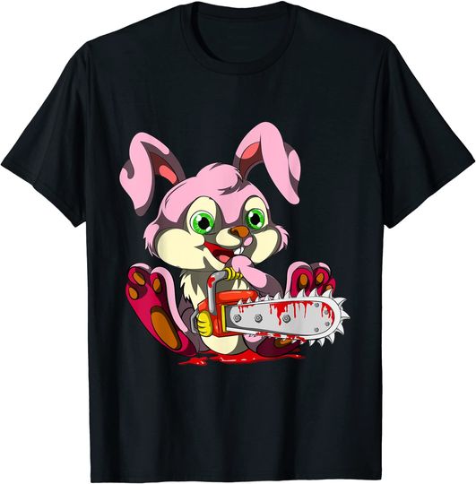 Bloody Chainsaw Bunny Halloween Horror Rabbit T Shirt