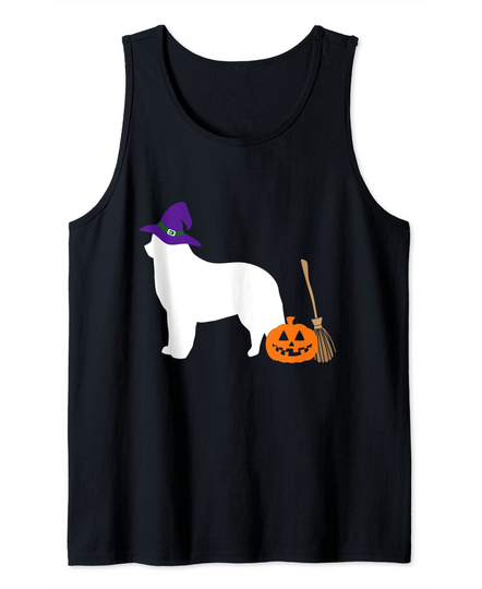 Discover Bernese Mountain Dog Halloween Wearing Witch Hat Tank Top