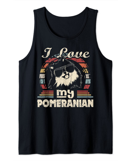 I Love My Pomeranian Vintage Tank Top