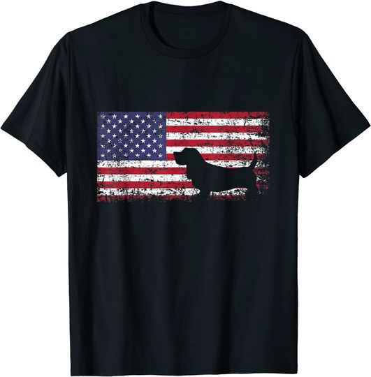 American Flag I Love My Basset Hound T Shirt
