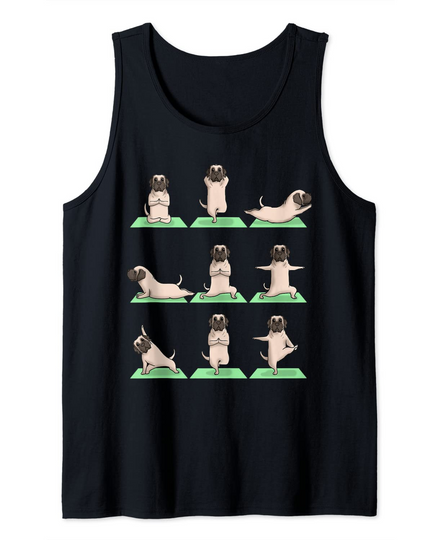 English Mastiff Dog Yoga Pose Zen Workout Exercise Yogi Cute Tank Top