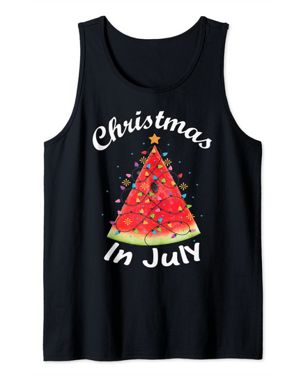 Christmas In July Melon Christmas Tree Summer Tank Top