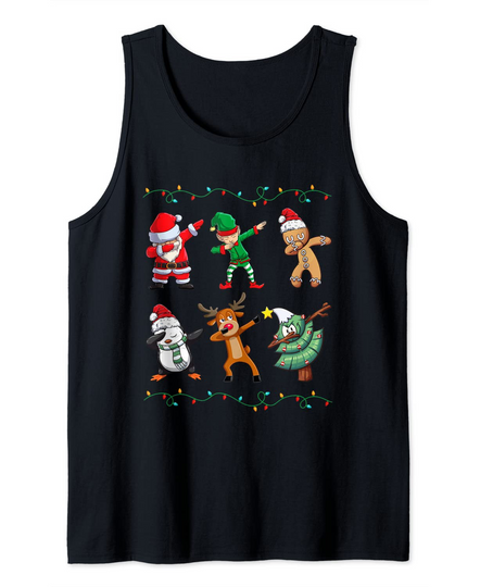 Dabbing Santa Elf Friends Christmas Tannk Top