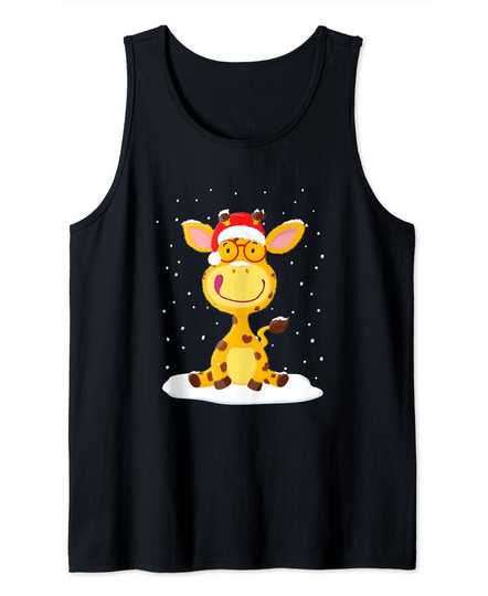Gregor Giraffe In The Christmas Snow Tank Top