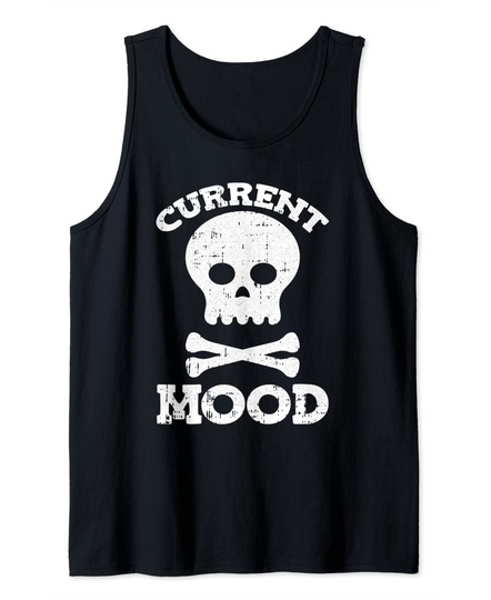 Current Mood Lazy Halloween Costume Skull Cross-bones Tank Top