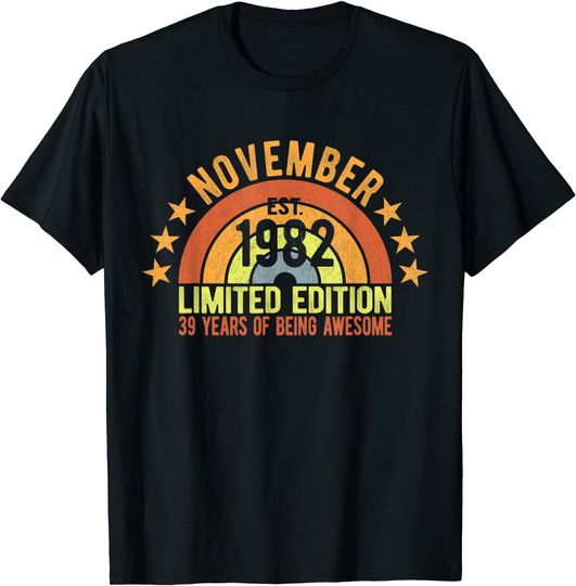 Discover Vintage November 1982 Limited Edition 39th Birthday Party T-Shirt