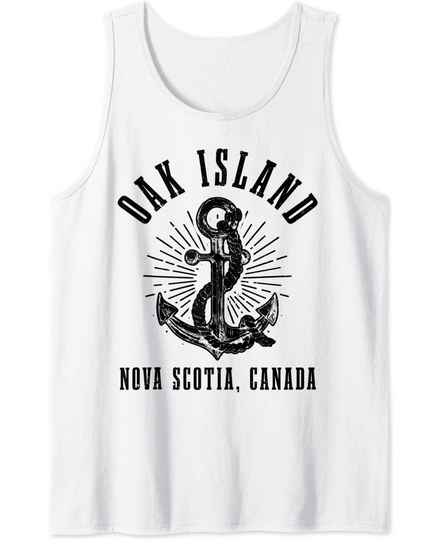 Discover Oak Island Nova Scotia Canada Vintage Anchor Nautical Gift Tank Top
