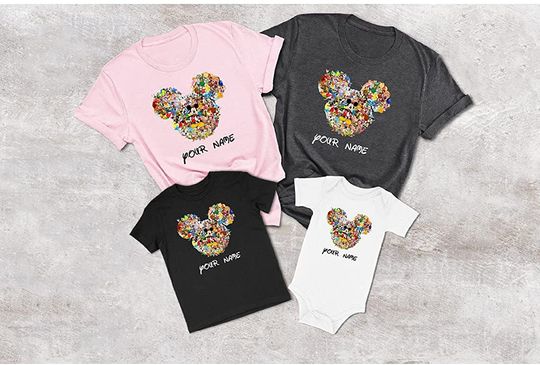 Discover Mickey And Minnie Head Disney Family Matching Custom T Shirt