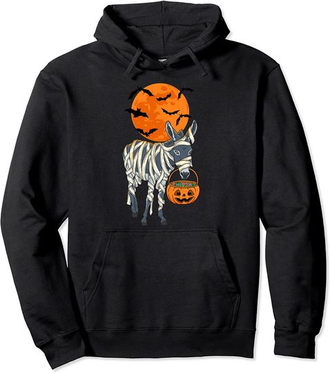 Discover Donkey Mummy Funny Halloween Farmer Pullover Hoodie